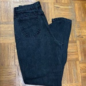 Black Denim Lee Vintage Mom Jeans High Rise Ankle